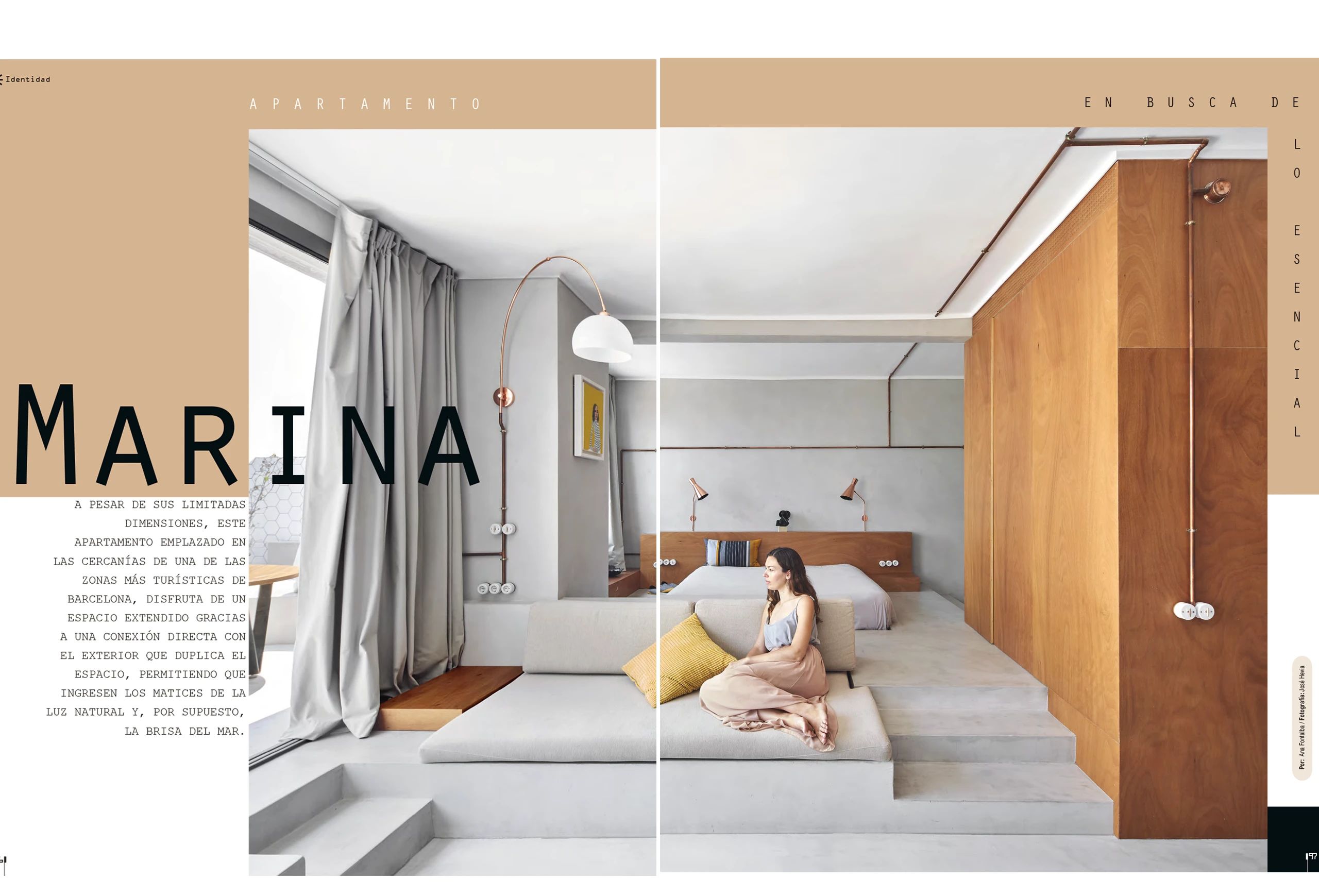 Marina Apartment by Cometa Architects in Ambientes Magazine – Barcelona penthouse with nautical minimalism, microcement, and copper piping