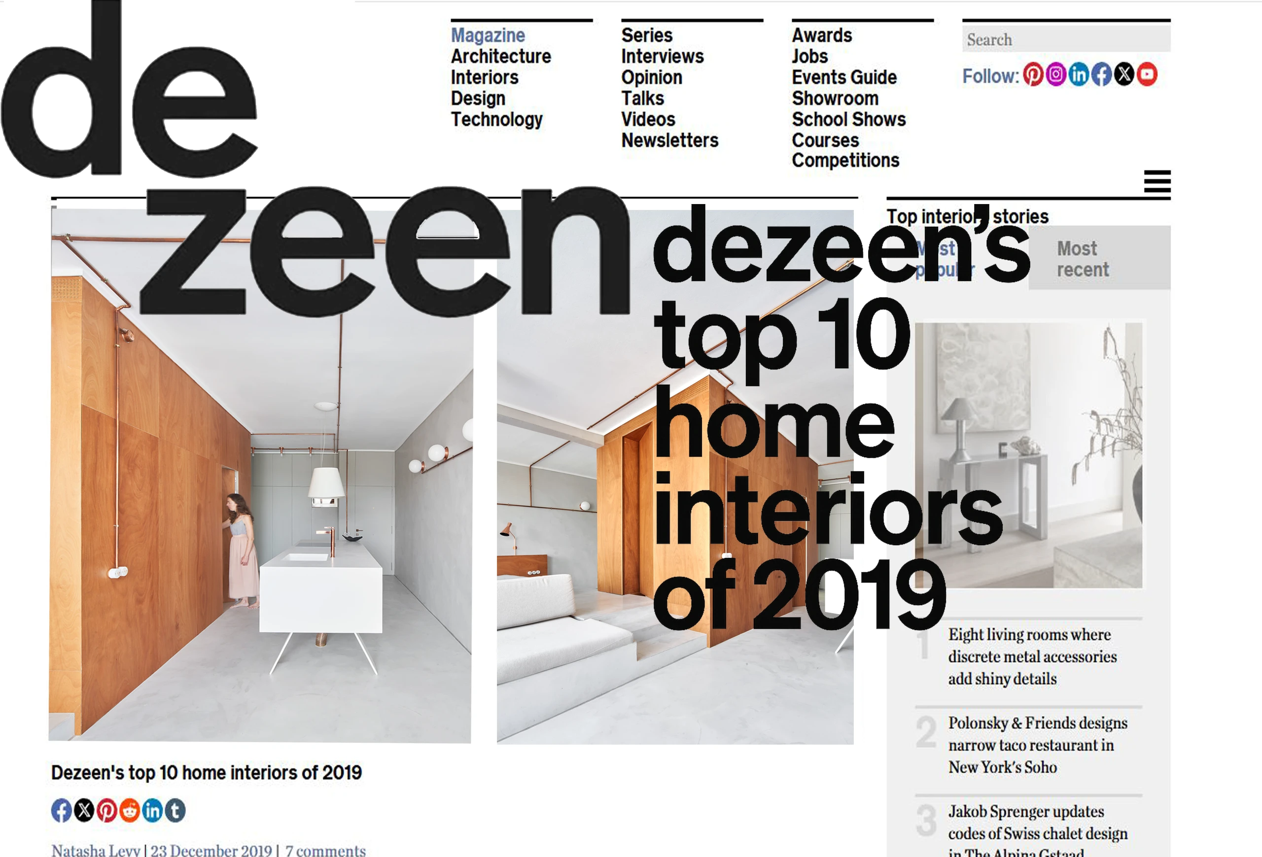 Interior view of Cometa Architects’ project featured in Dezeen’s 2019 Top 10.