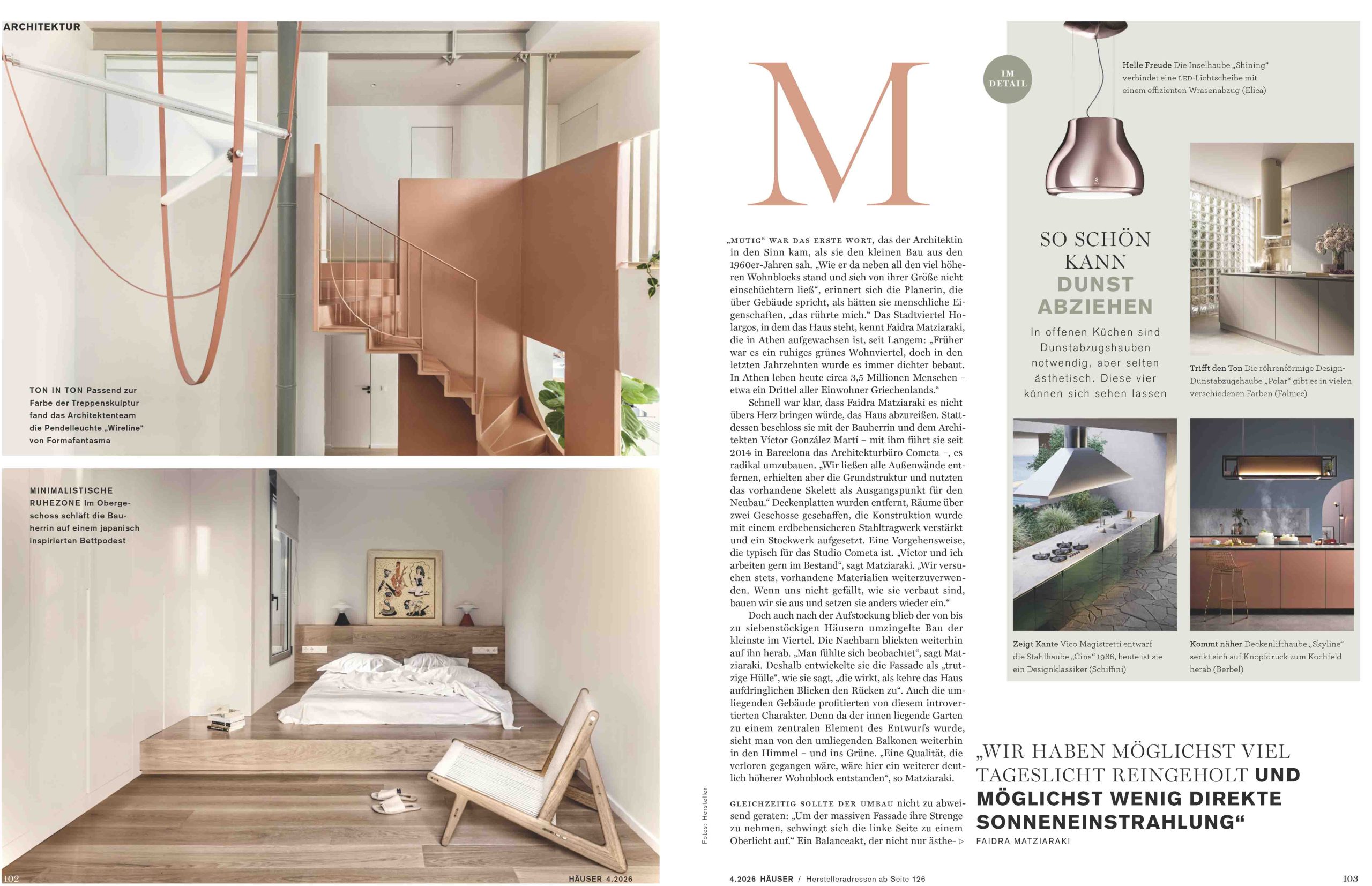 Hauser Magazine Cometa Architects Greece CASAD bedroom staircase